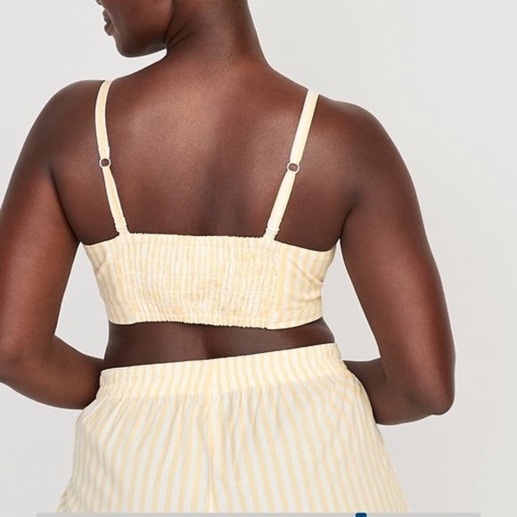 OLD NAVY Matching Printed Smocked Bralette Top in Yellow Stripe - Picture 2 of 13
